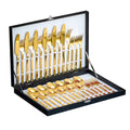Velaze 30-Piece Gold Silverware Set | 18/10 Stainless Steel Cutlery