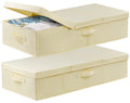 Jolof Store Underbed Storage Box with Lids – 2 Pack Foldable Linen Organiser