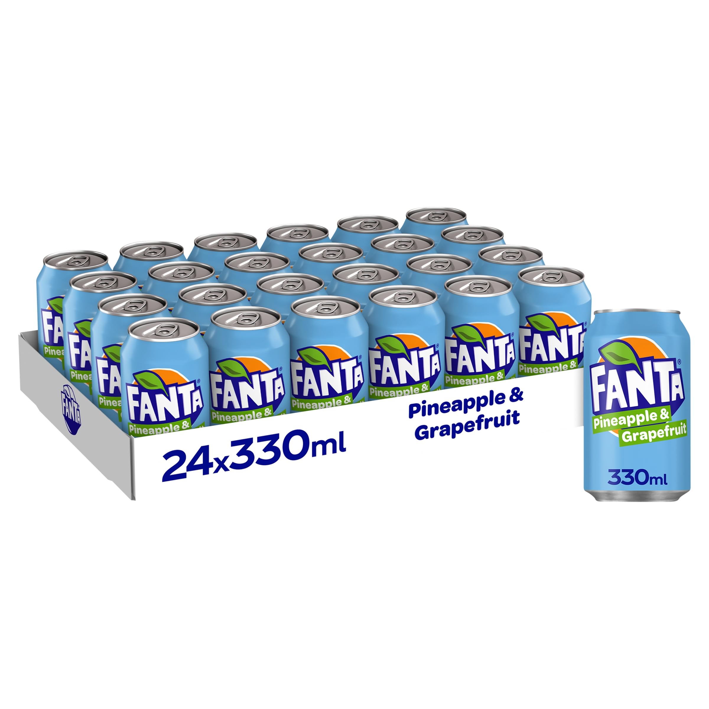 Fanta Pineapple & Grapefruit Tropical Soda - 330ml Cans (Pack of 24)