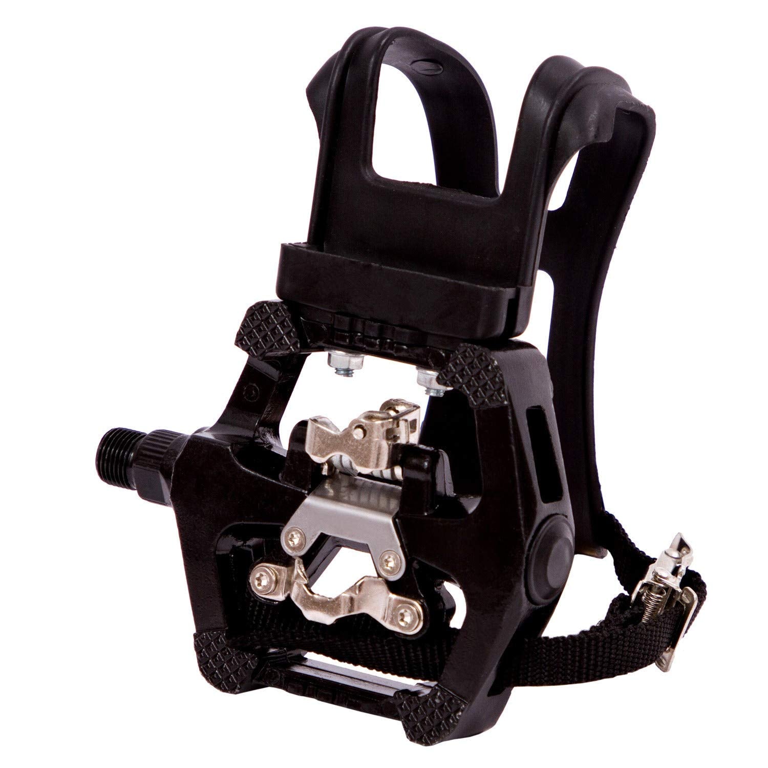 COZYROOMY Hybrid SPD Bike Pedals | 9/16" Aluminum Pedals with Toe Cages