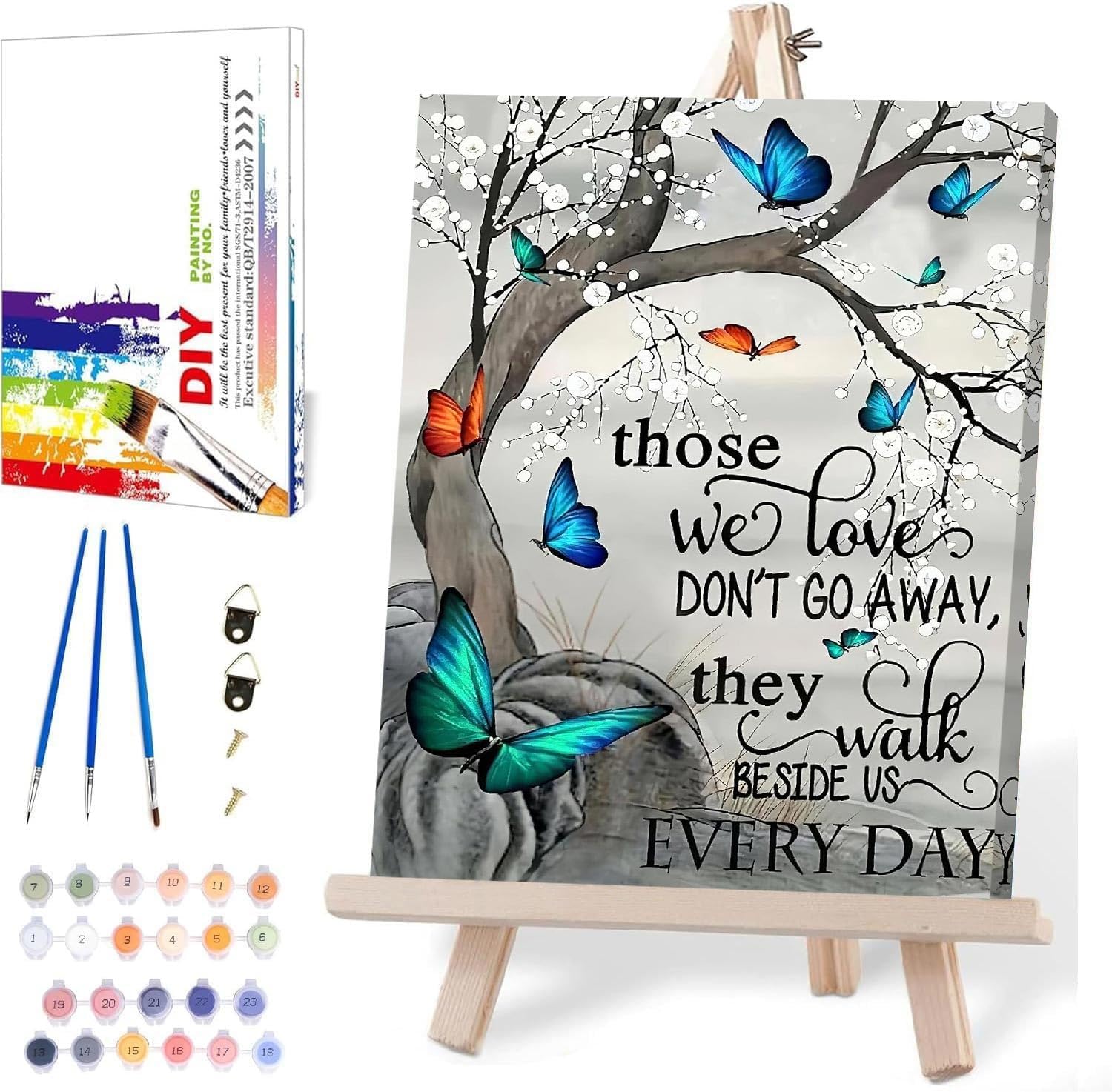 DIY Paint by Numbers for Adults - Framed Canvas with Easel