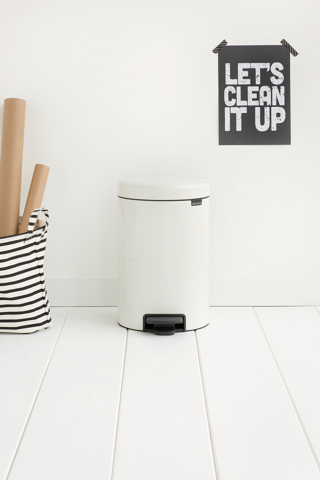 Brabantia newIcon 12L Pedal Bin – Soft Close Kitchen Waste Bin, White