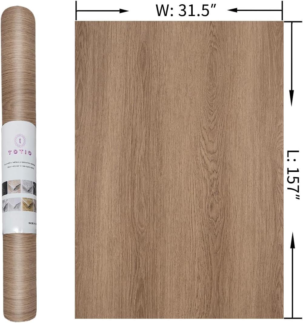 TOTIO Walnut Wood Effect Wallpaper – Matte Peel and Stick Vinyl 31.5x157in
