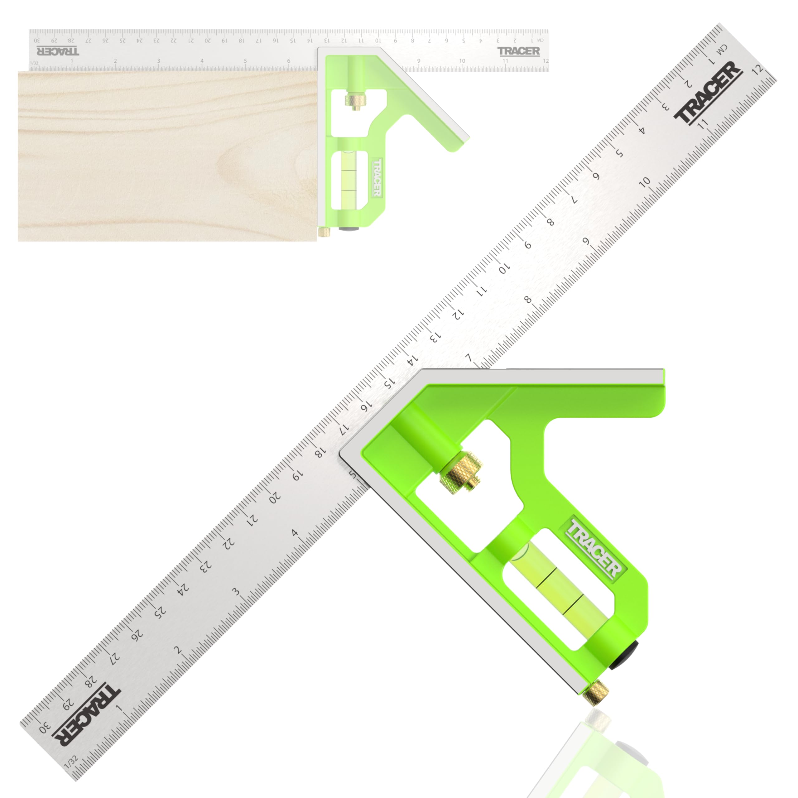 TRACER 300mm Combination Square | Stainless Steel Measuring Tool