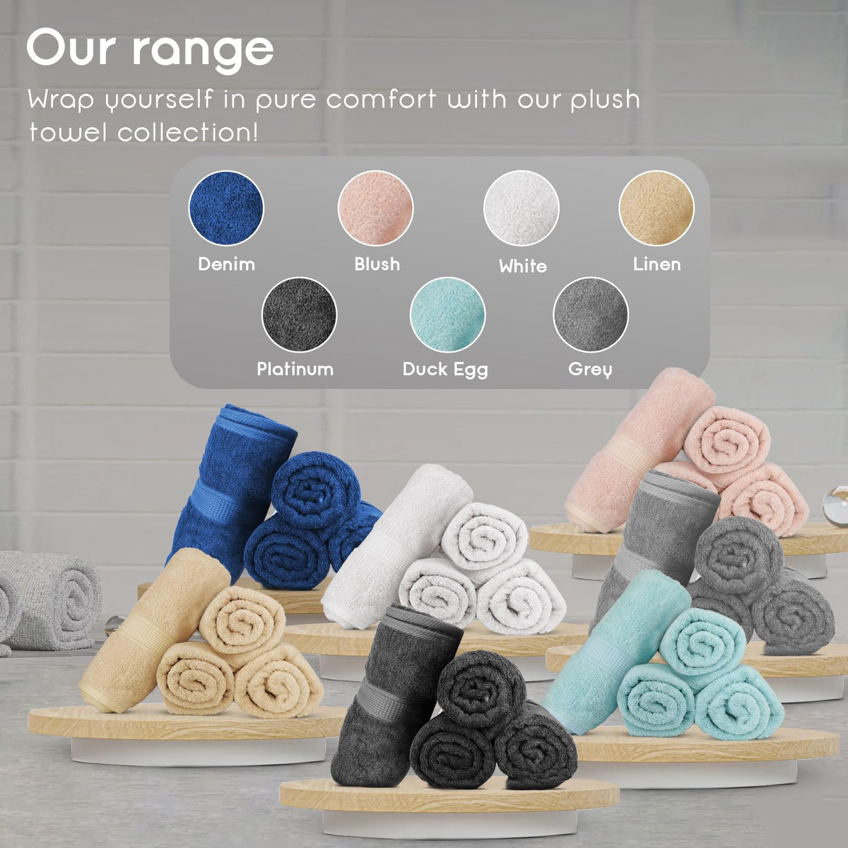 Ariv Premium Bamboo Cotton Bath Towels - Natural, Ultra Absorbent and Eco-Friendly 30" X 52" Platinum
