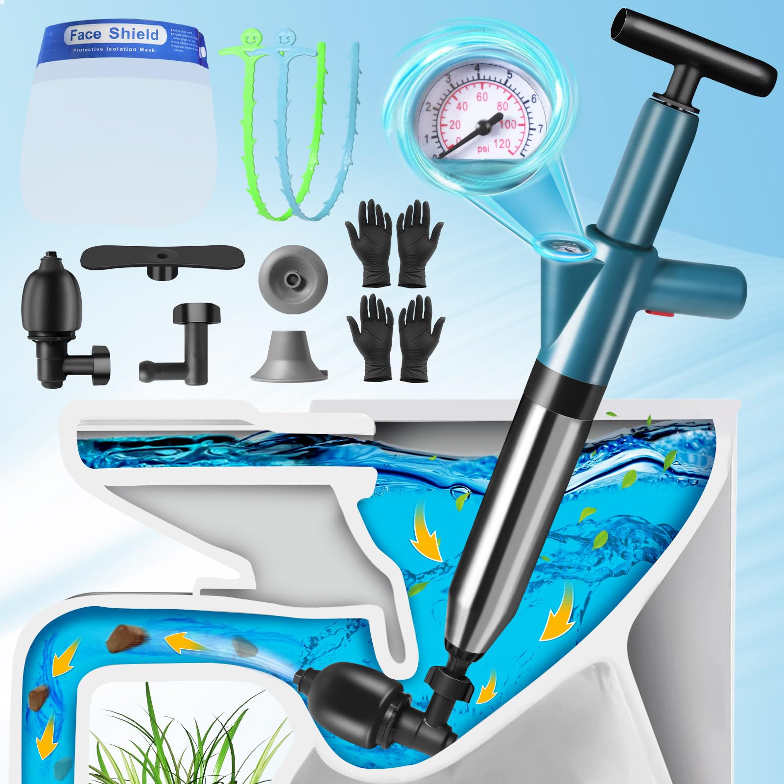 Jolof Store High Pressure Toilet Plunger – Heavy Duty Air Unblocker