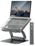 tounee Laptop Stand with Detachable USB-C Hub, 100W PD Charging, 4K@60Hz HDMI, 3 USB Ports