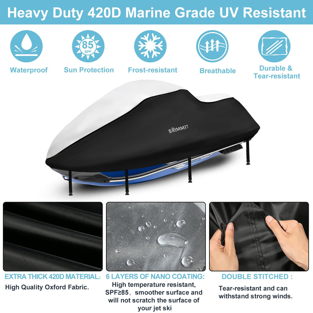 3-Seater Jet Ski Cover – Heavy Duty 420D Waterproof PWC Cover