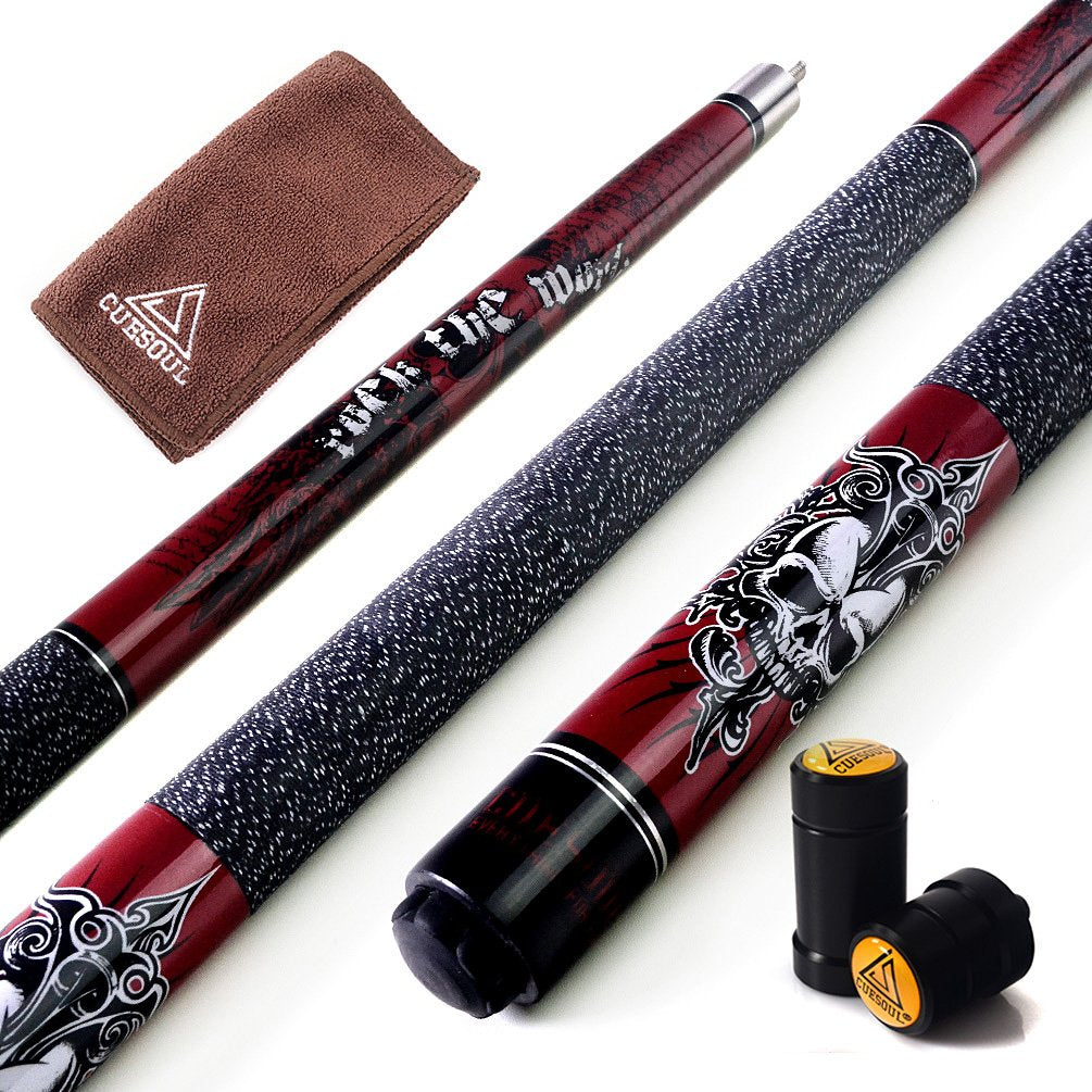 CUESOUL ROCKIN 58" 21oz Maple Pool Cue Stick Set with Irish Linen Wrap