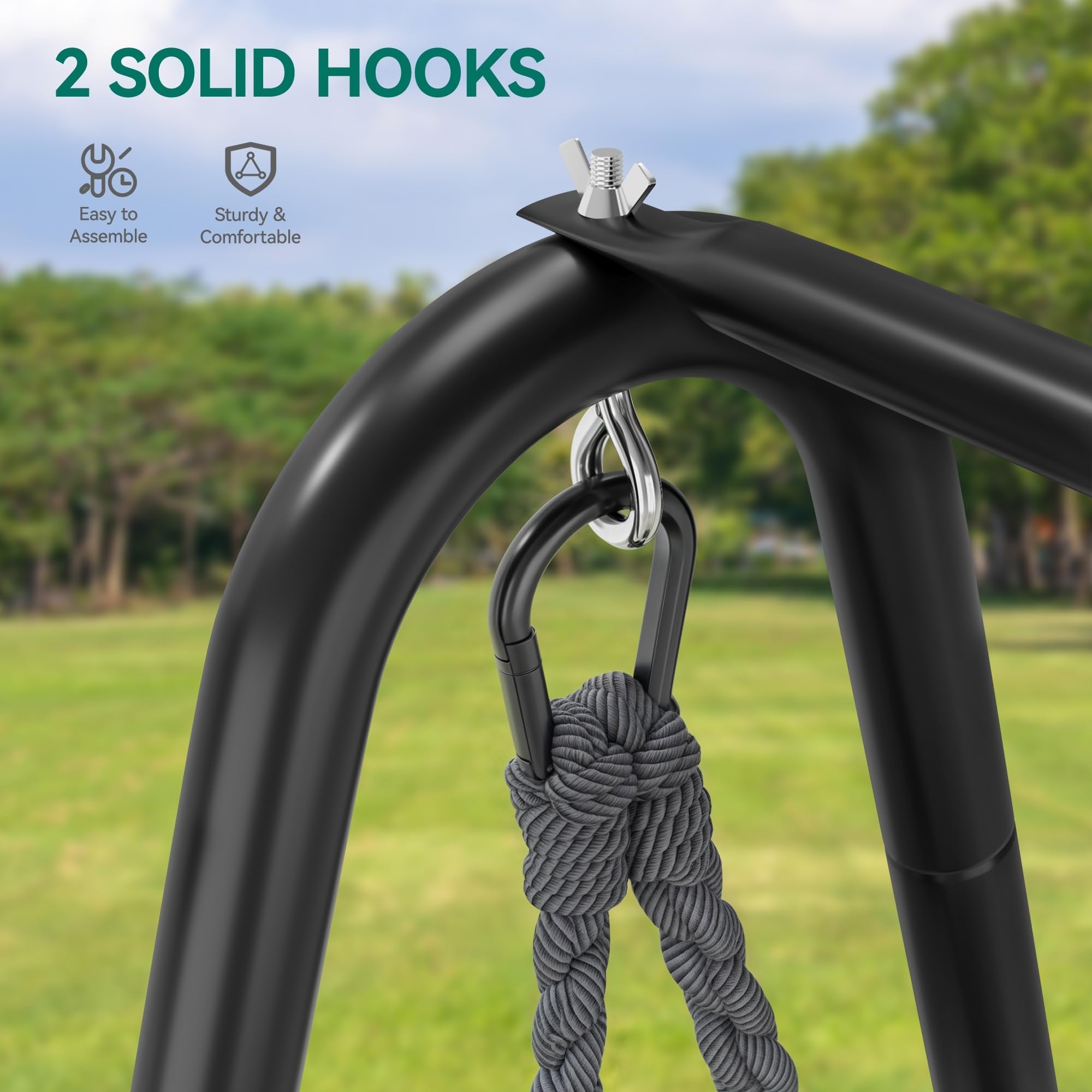 YITAHOME Hanging Chair with Stand | Heavy-Duty Steel Hammock Swing