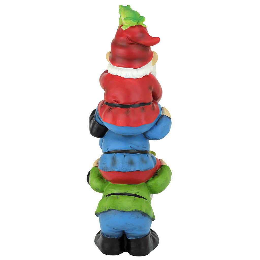 Design Toscano Tower of Three Garden Gnomes - Funny Outdoor Lawn Statue