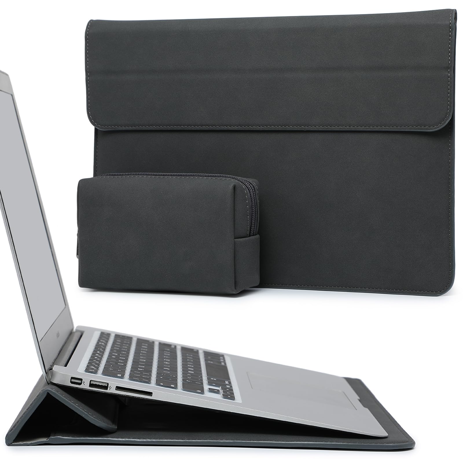 HYZUO 13.3-14 Inch Laptop Sleeve Case with Stand for MacBook Pro & Air