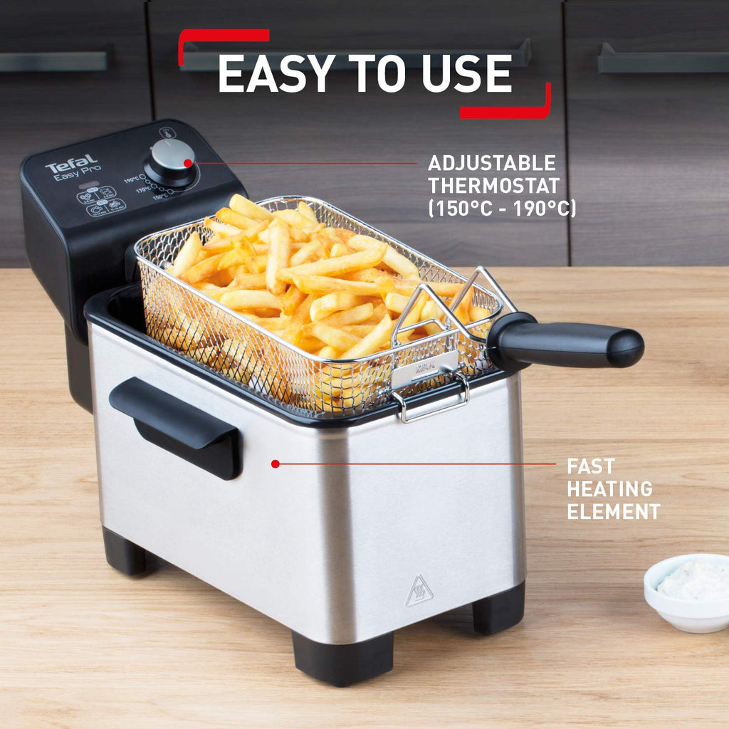 Tefal Easy Pro Deep Fryer | 3L Stainless Steel Semi-Pro Fryer | 2100W