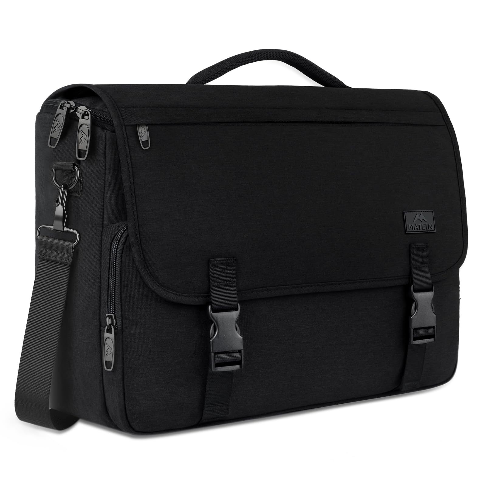 MATEIN 15.6 Inch Laptop Messenger Bag | Water Resistant Briefcase - Black