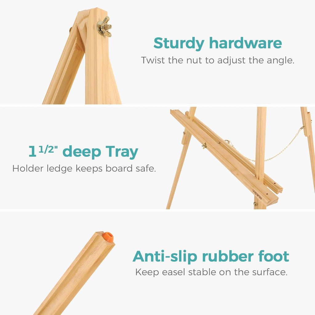 VISWIN 160cm Wooden Tripod Easel Stand for Wedding Signs & Painting