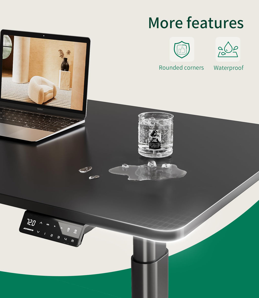 MAIDeSITe Standing Desk Table Top - 120x60x2.5cm Solid Desktop