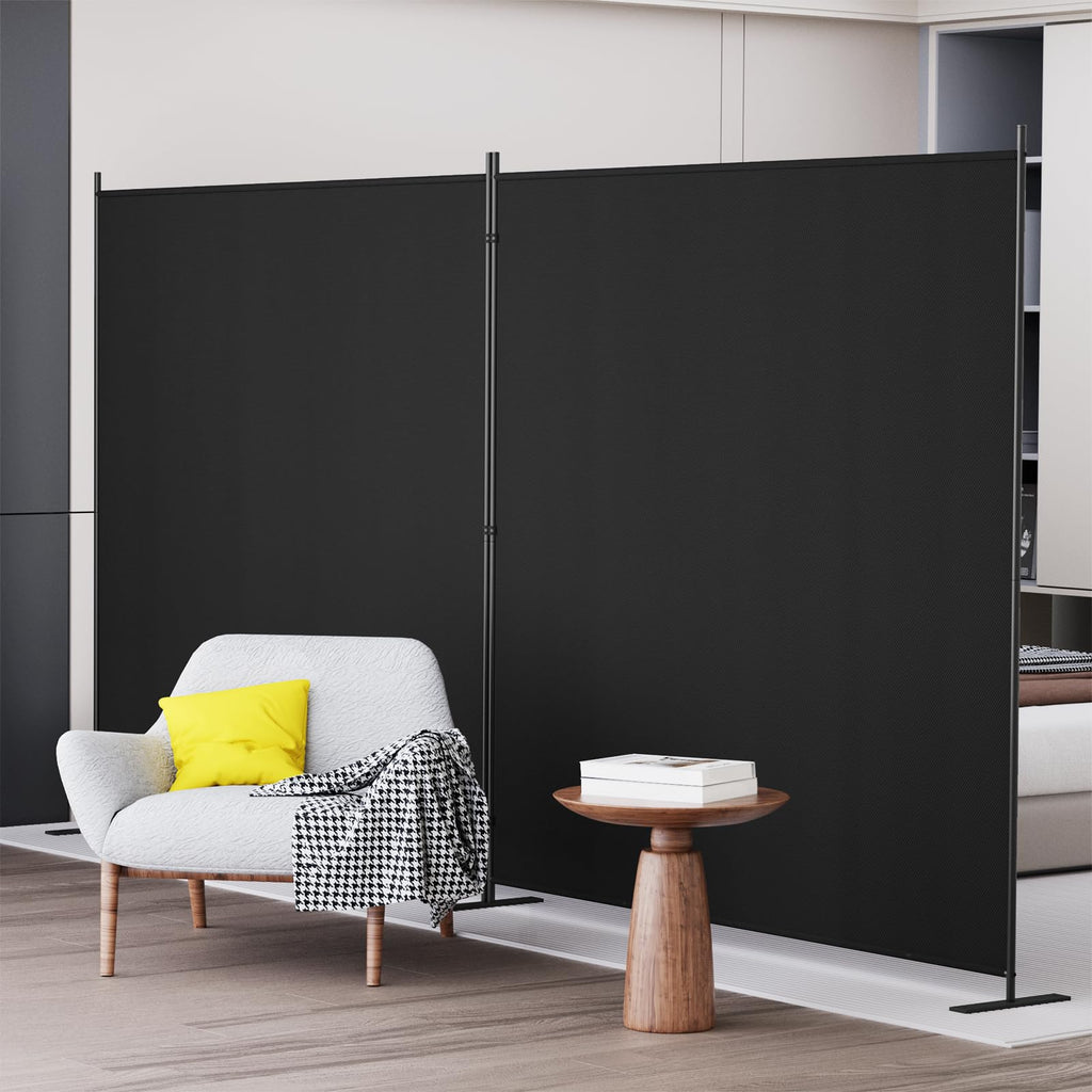C-Hopetree 2 Panel Room Divider | 180cm Tall Folding Privacy Screen - Black