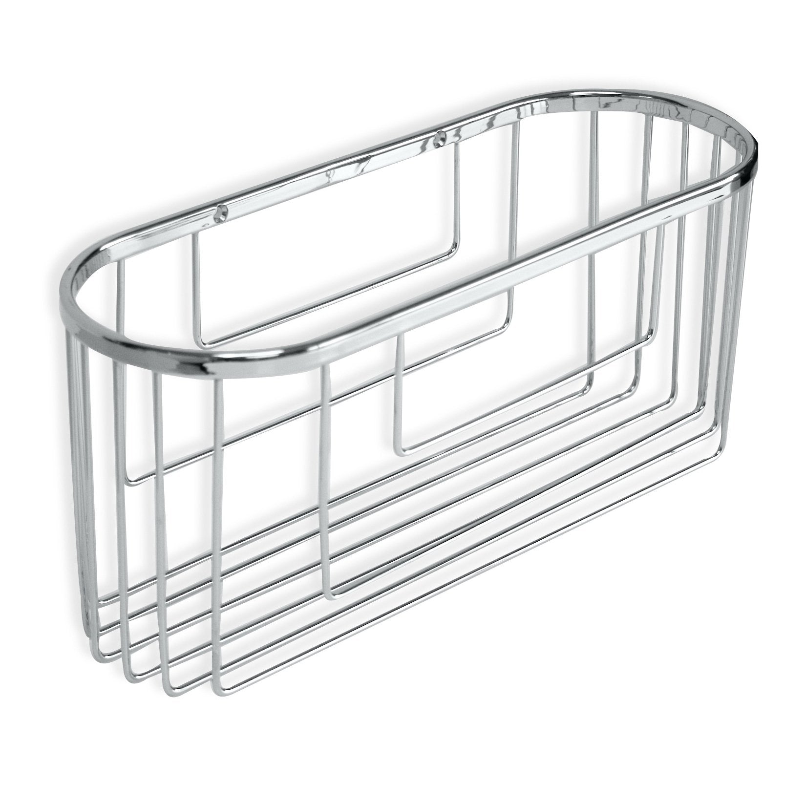 TATAY Oval Shower Caddy – Rustproof Chrome Brass No-Drill Shelf