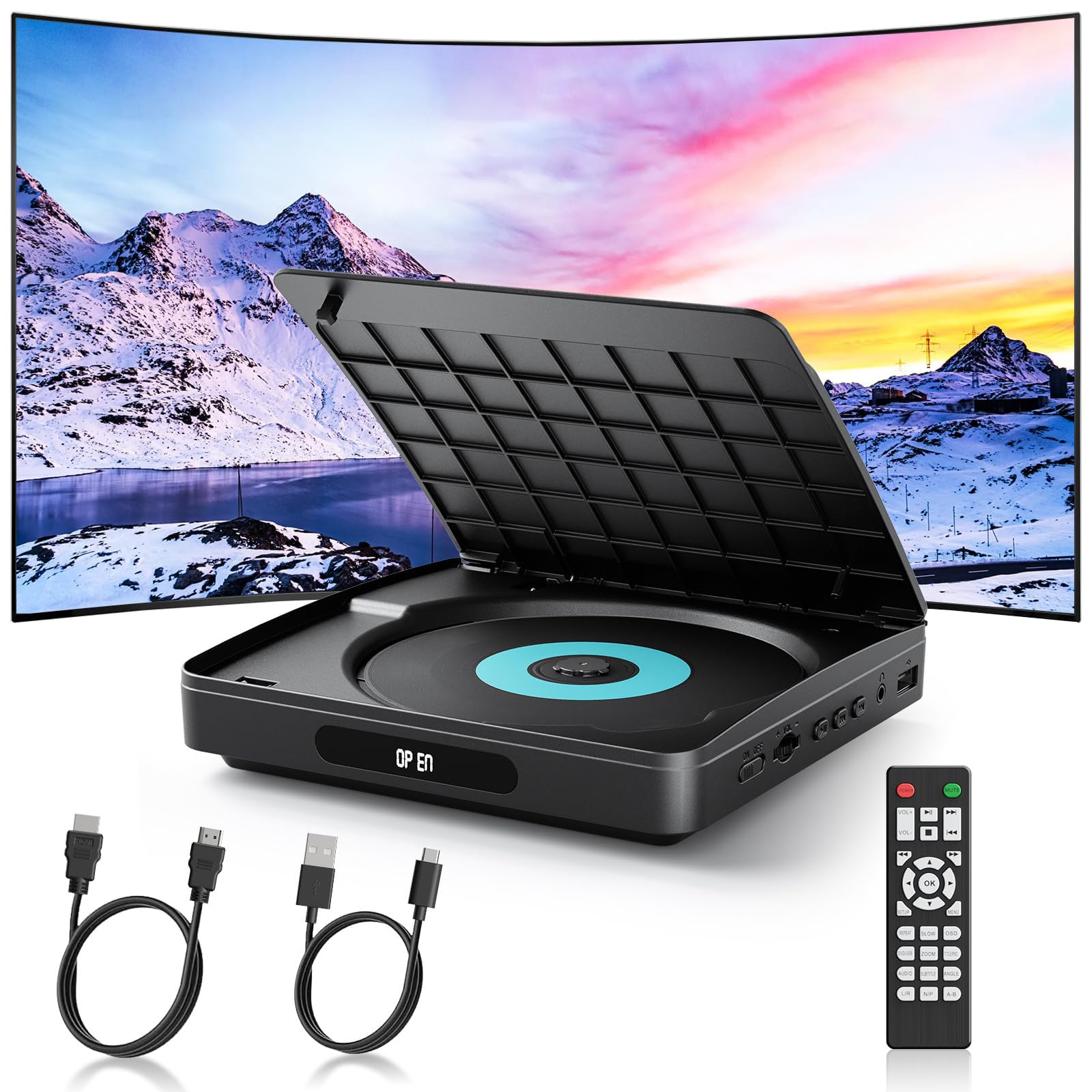 WOLFANG Multi Region DVD Player - Full HD 1080p with HDMI and USB
