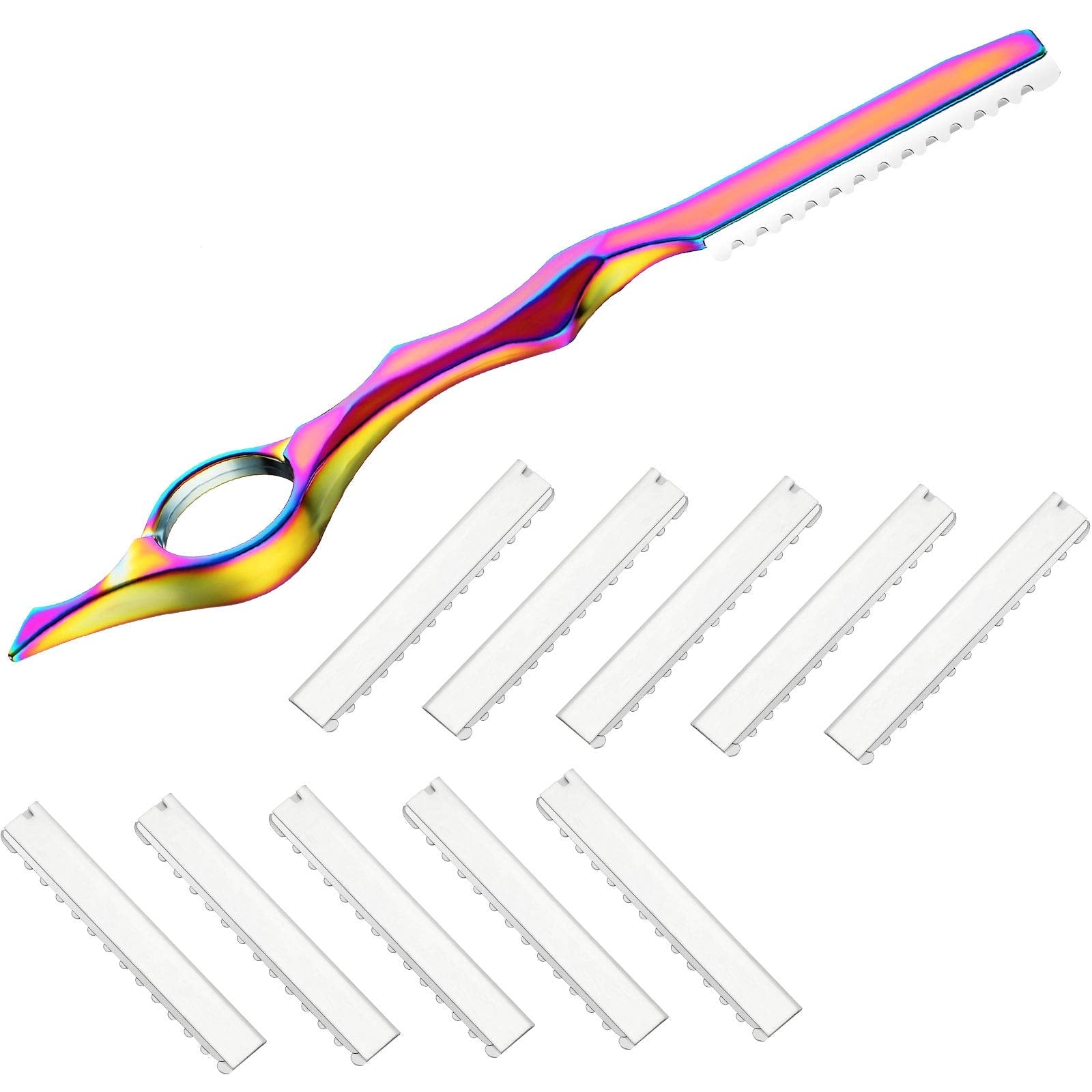 Mudder Hair Styling Razor Comb Set with 10 Stainless Steel Replacement Blades