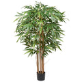 Hollyone 5ft Artificial Bamboo Tree | Tall Faux Plant with Real Wood Trunks