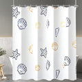 Lerores Shower Curtain – 240x200cm Ocean Star Anti-Mould Polyester Fabric