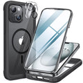 Miracase iPhone 15 Plus Magnetic Case with Screen Protector – Black