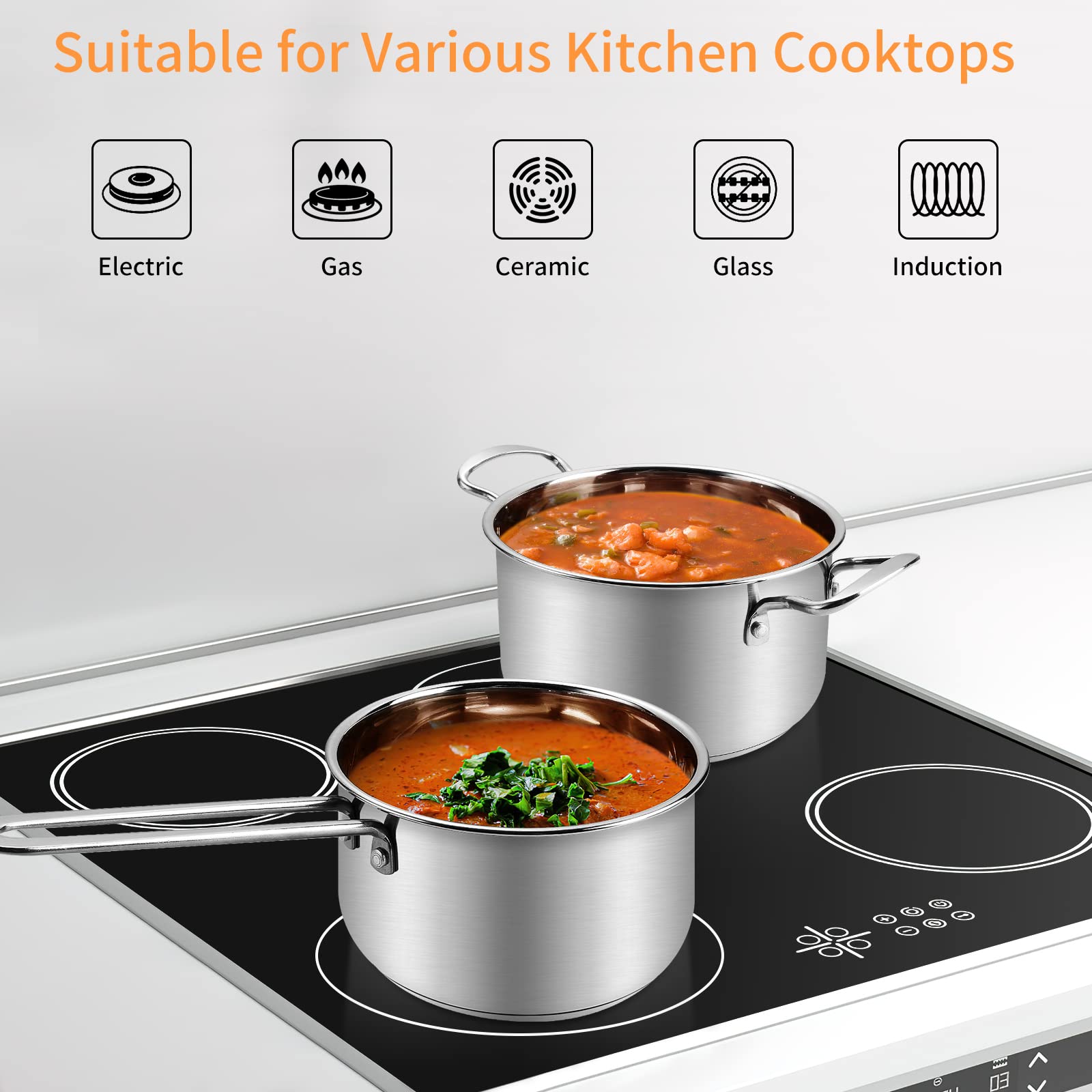 Jolof Store 6-Piece Stainless Steel Cookware Set | Induction Ready