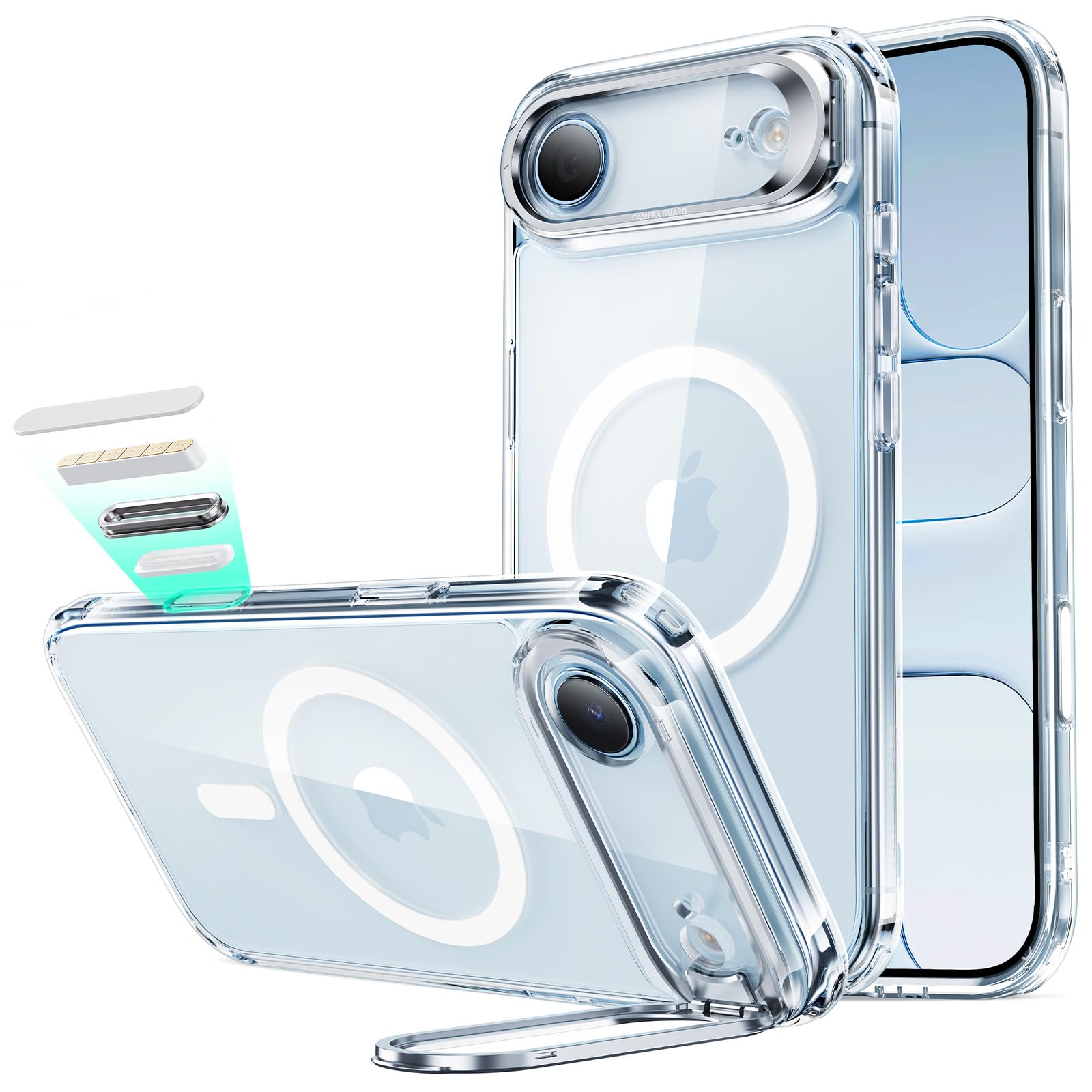 ESR iPhone 17 Air Case with MagSafe Stand | Military-Grade Clear Cover