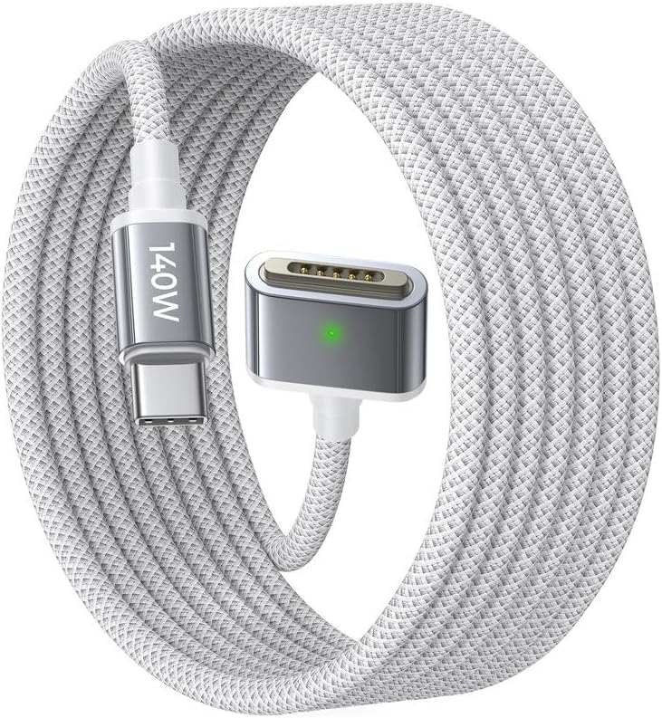 LISEN 140W USB-C Magnetic 3 Cable for MacBook Pro/Air | 6FT Braided Nylon