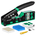 Solsop RJ45 Pass Through Crimp Tool & LAN Tester for Cat5 Cat5e Cat6