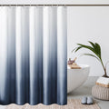 WELTRXE Ombre Navy Shower Curtain | Weighted Hem Polyester with 12 Hooks