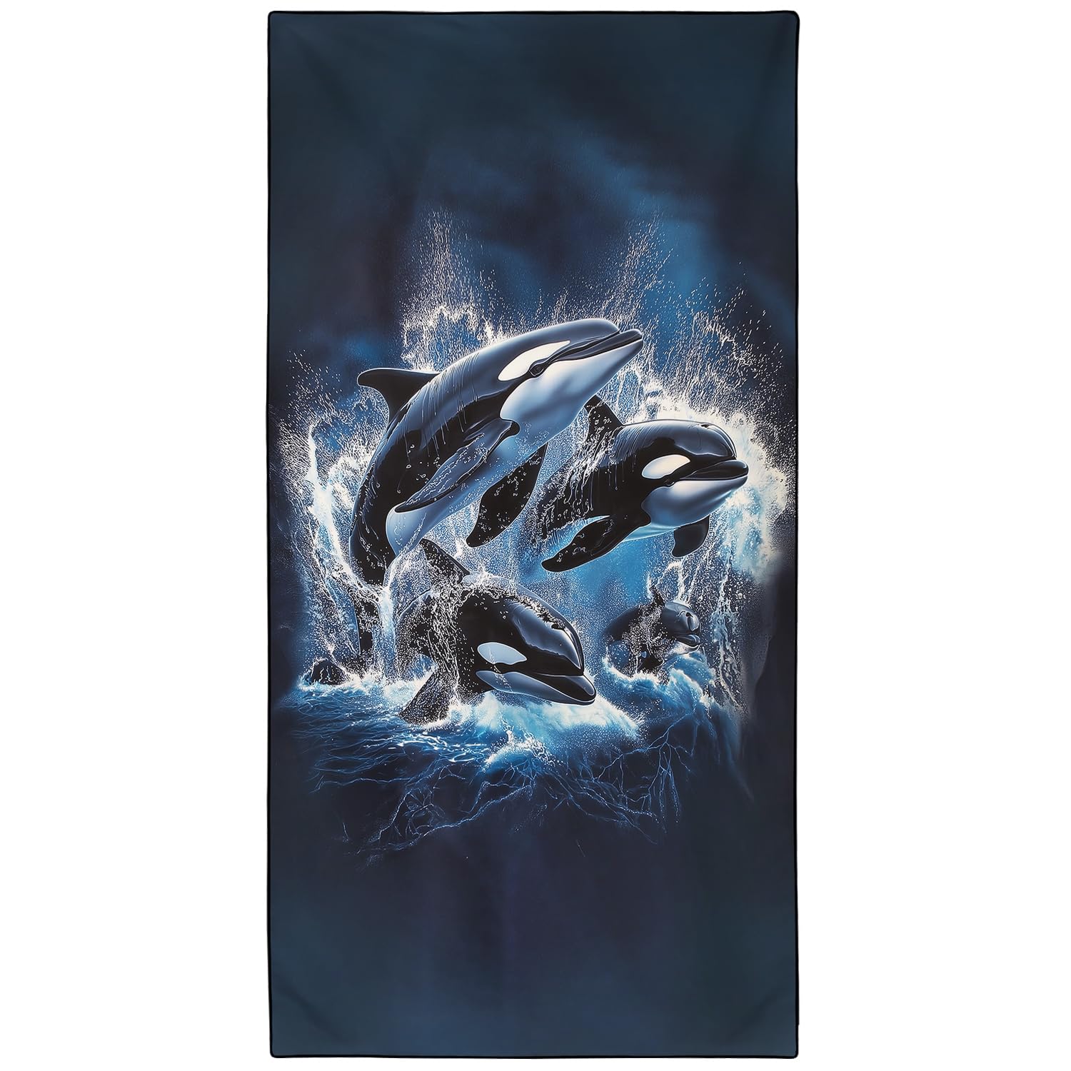 YISUMEI Jumping Whales Microfibre Beach Towel – Extra Large Quick Dry