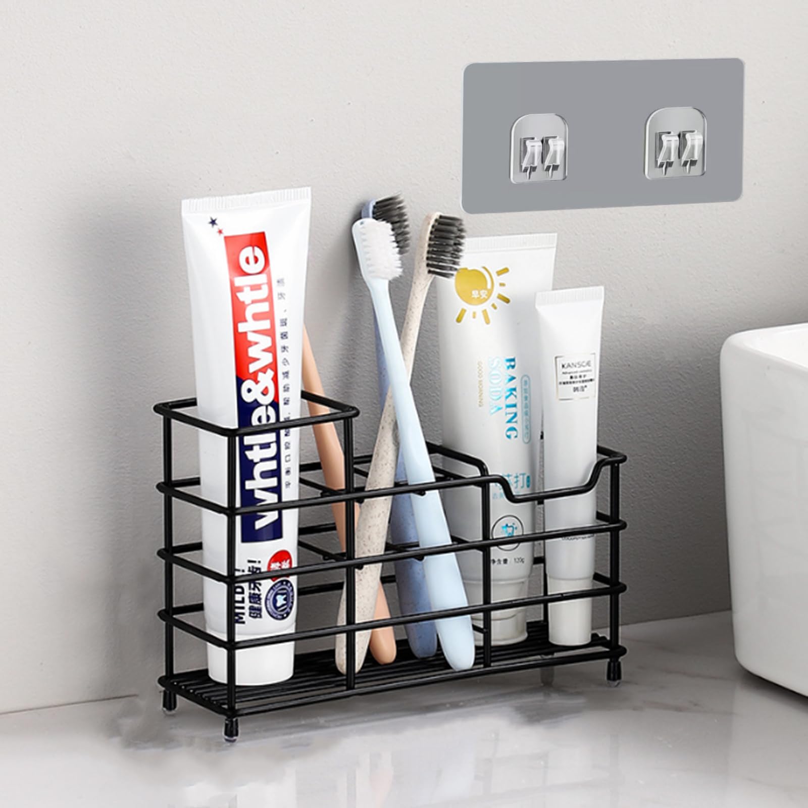 Binwat Stainless Steel Toothbrush Holder – Wall Mounted 5-Slot Caddy