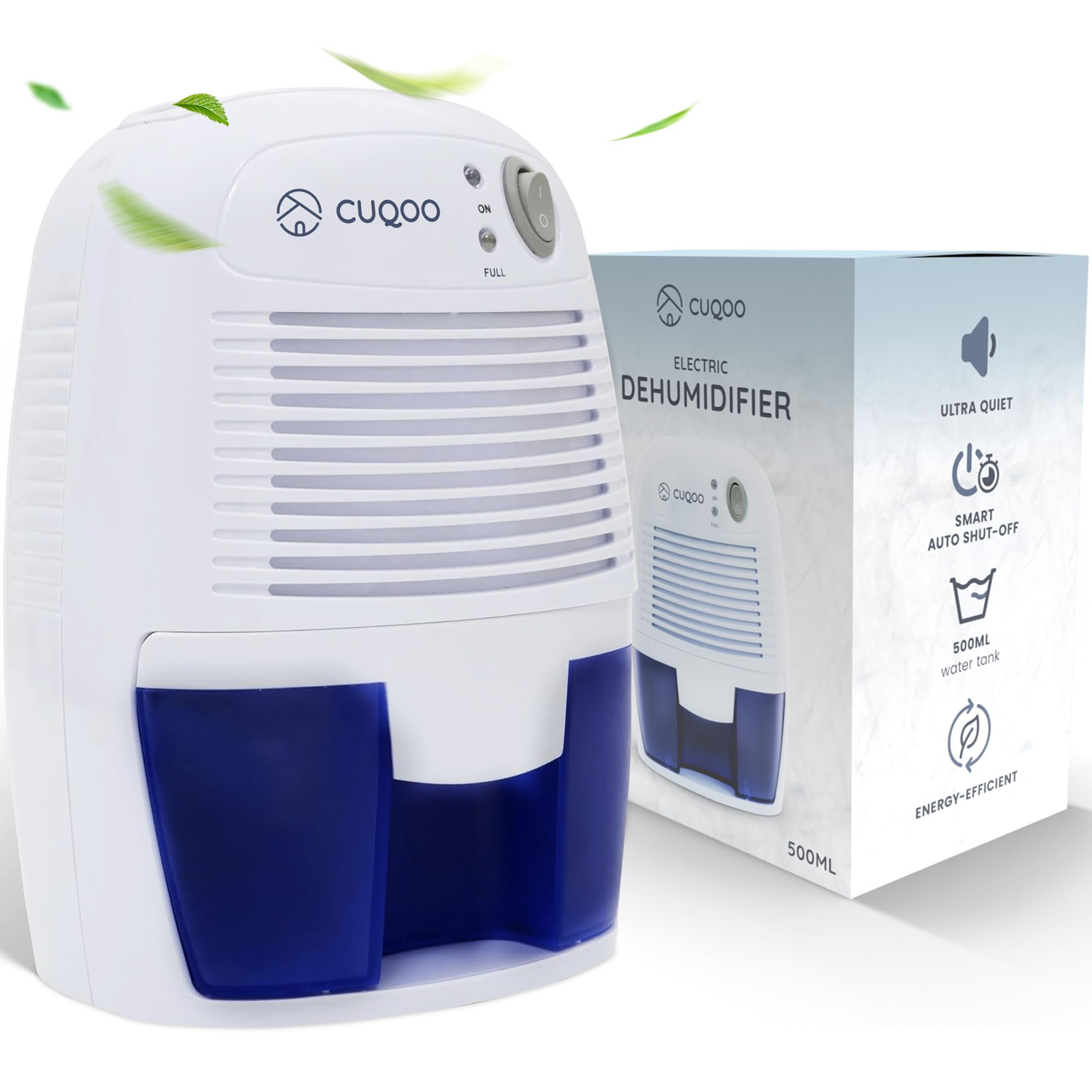 CUQOO 500ml Mini Dehumidifier – Portable Electric Moisture Absorber