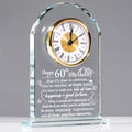 Jolof Store 60th Birthday Glass Keepsake – Quartz Clock Gift for Men & Women