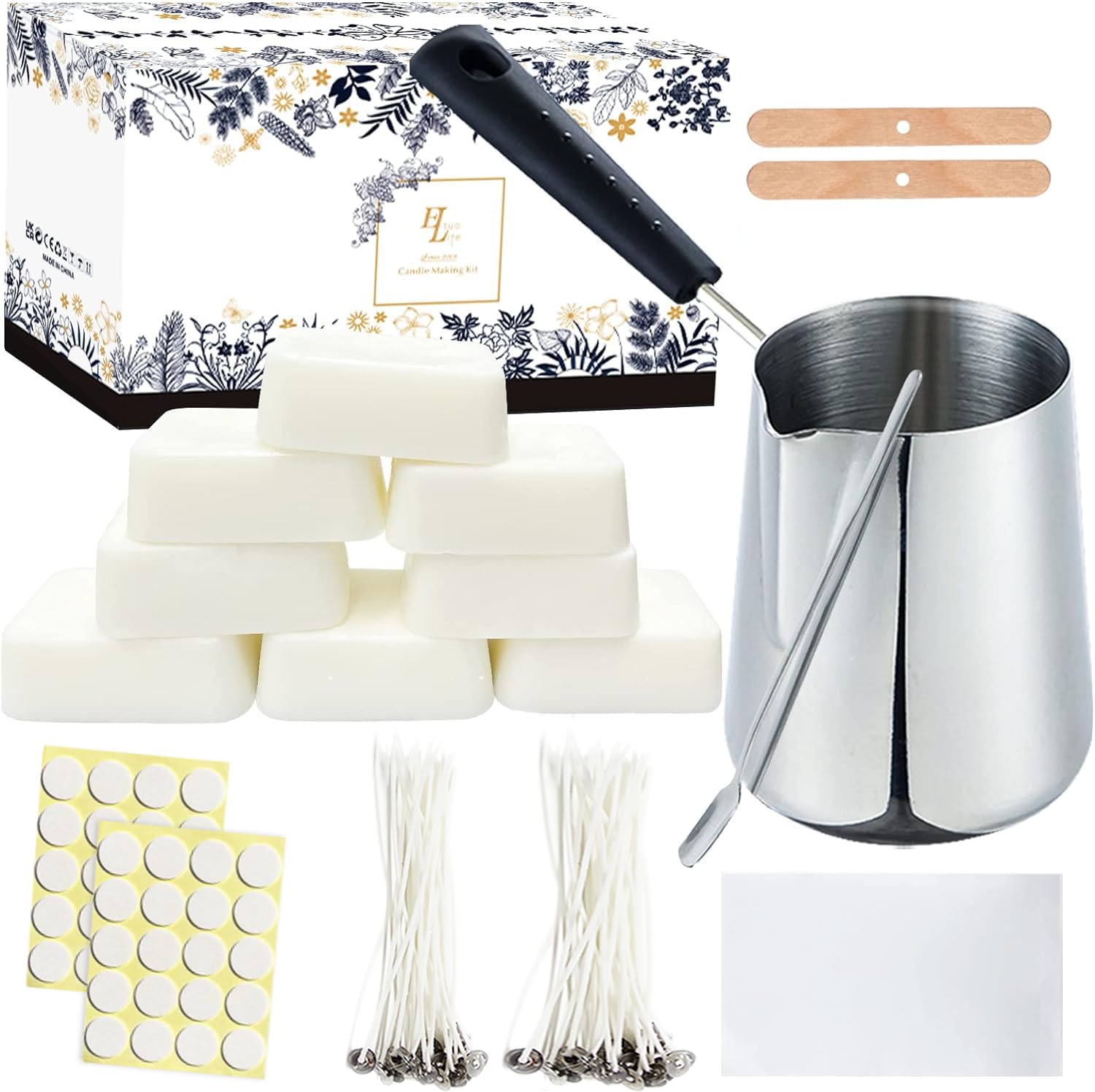 ETUOLIFE DIY Soy Candle Making Kit with Magic Paper and Melting Pot