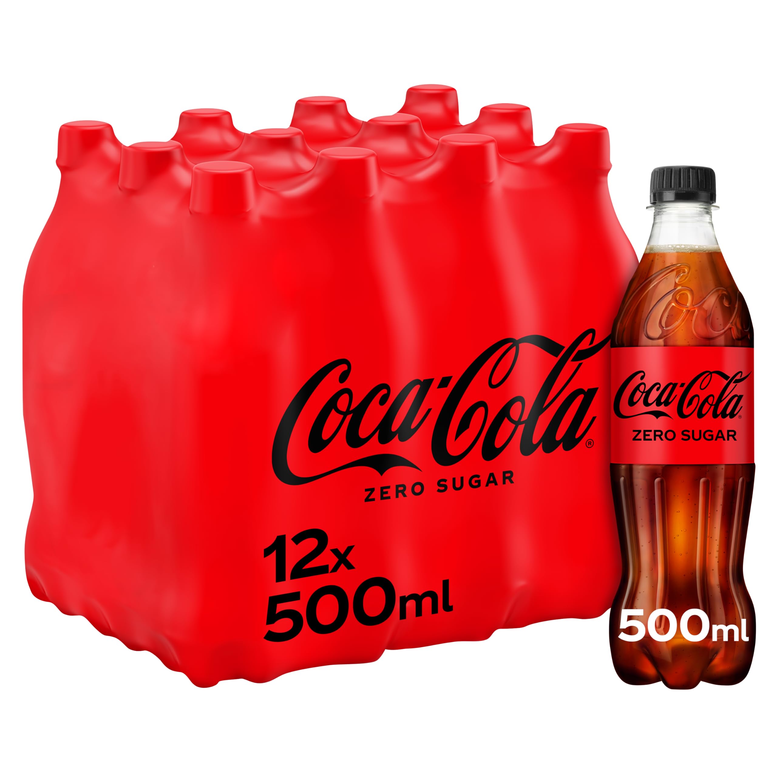 Coca-Cola Zero Sugar Soft Drink – 12 x 500ml PET Bottles Multipack
