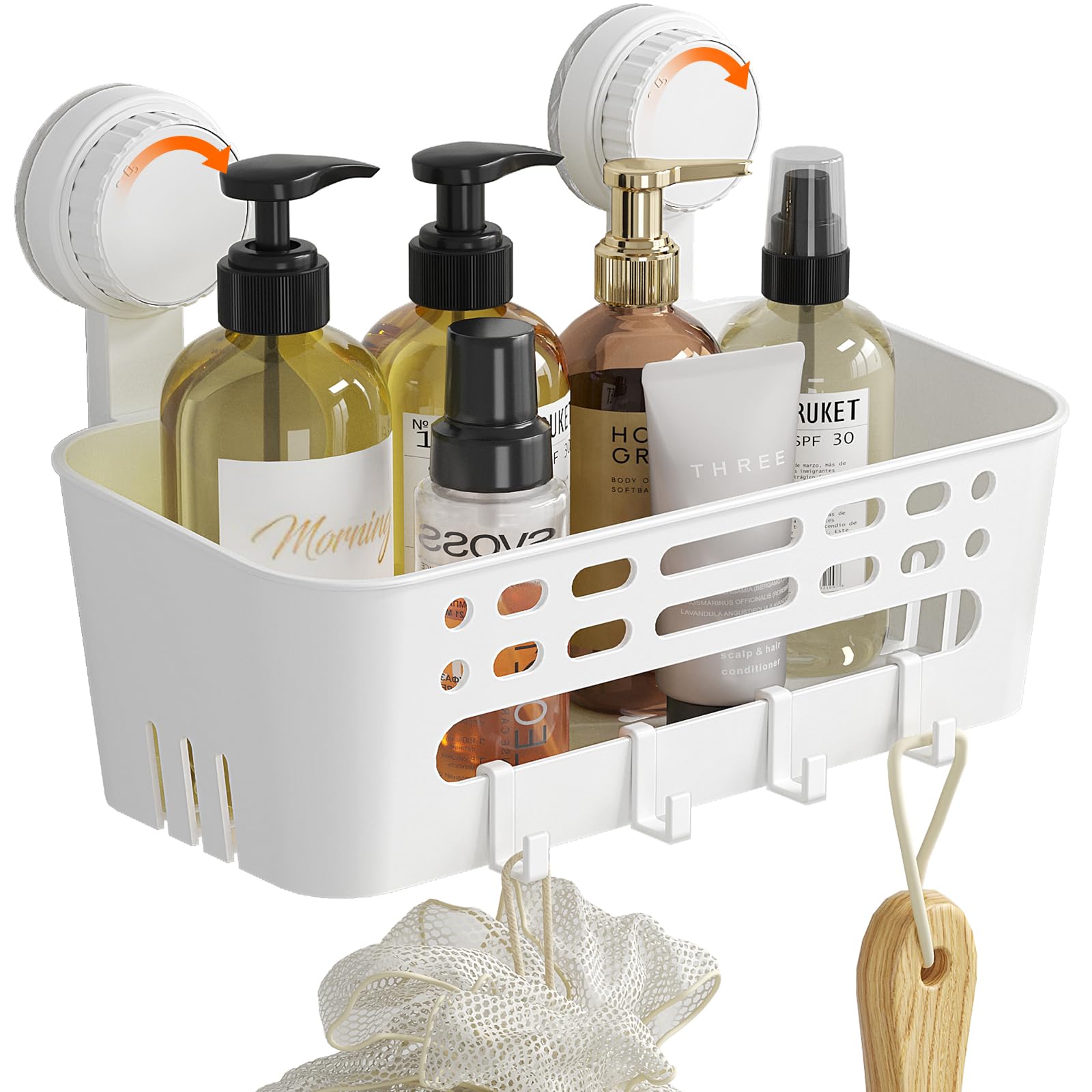 Lifewit Shower Caddy Suction Cup – 10.4" No-Drill Bathroom Shelf Basket