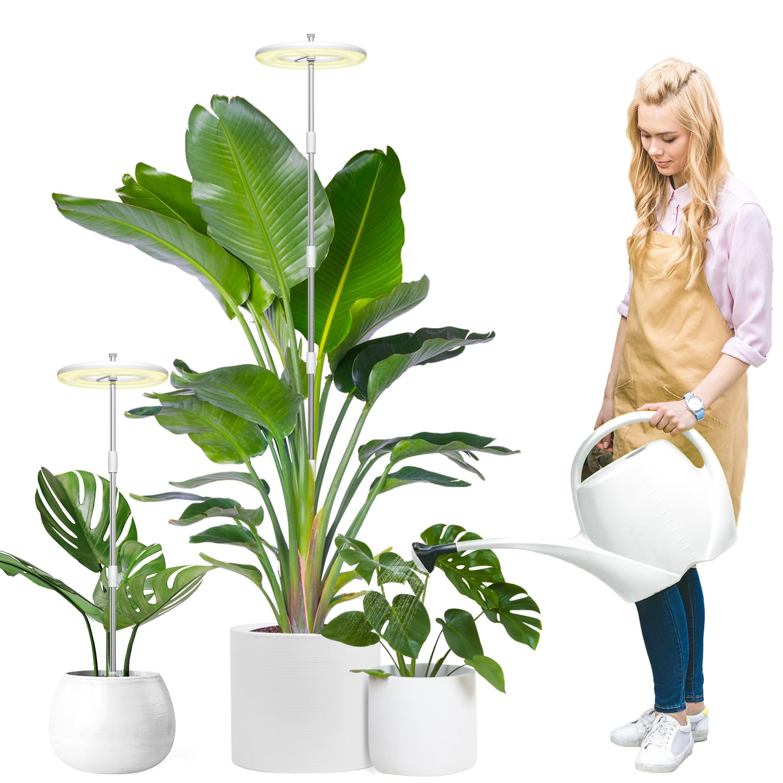 YUYMIKA Full Spectrum LED Grow Lights for Indoor Plants - 162cm Adjustable