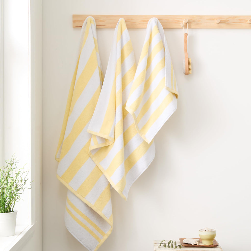 Bianca Reversible Stripe 50x90cm Cotton Jacquard Hand Towel Yellow - image 3