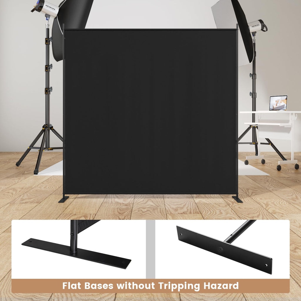 C-Hopetree 1 Panel Room Divider | 180cm Folding Privacy Screen – Black