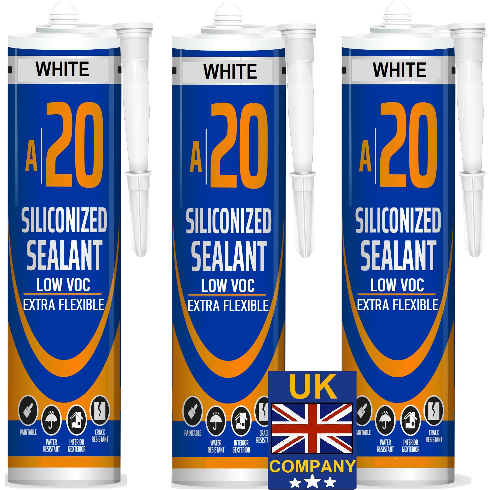 BONDIFY Waterproof Window Frame Sealant – White Paintable Mastic 3-Pack