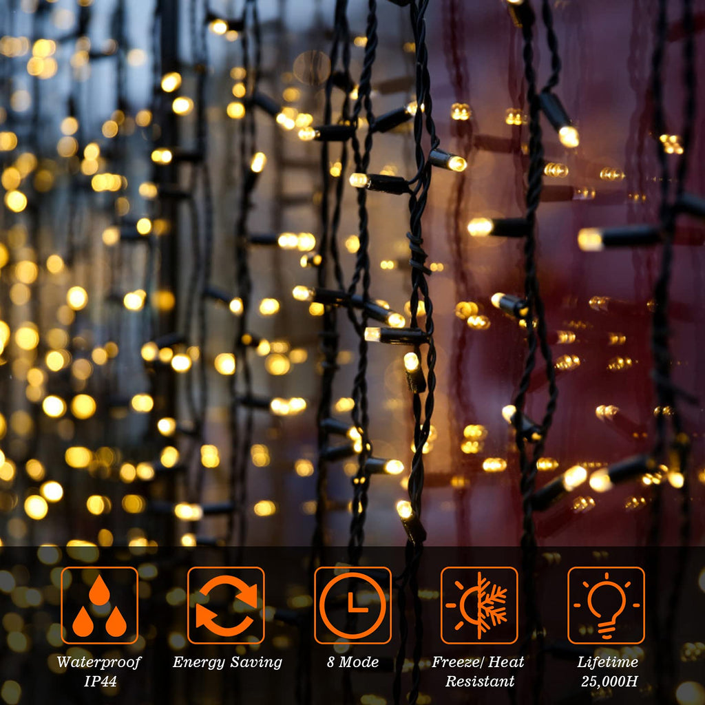 Marchpower 50m 2000 LED Cluster Christmas Lights | 8 Modes Waterproof