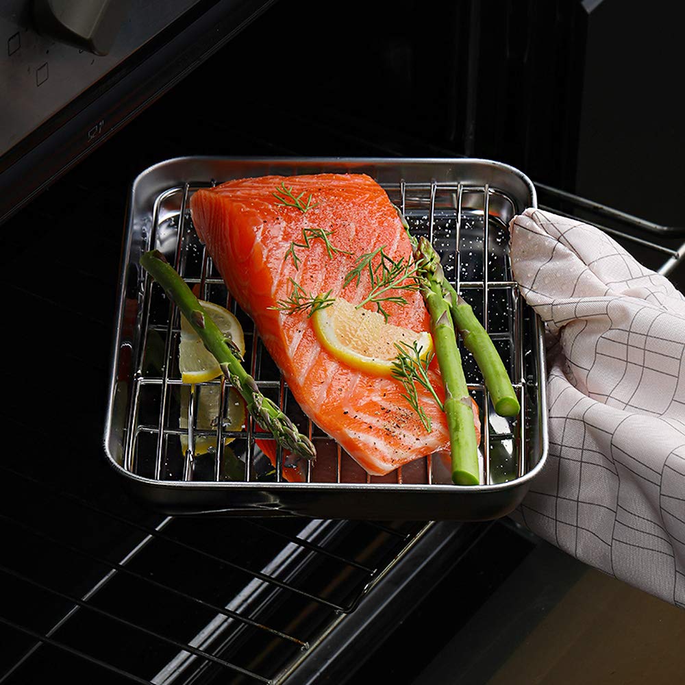 HaWare Stainless Steel Baking Tray and Rack Set - 8 Piece Cookie Sheets