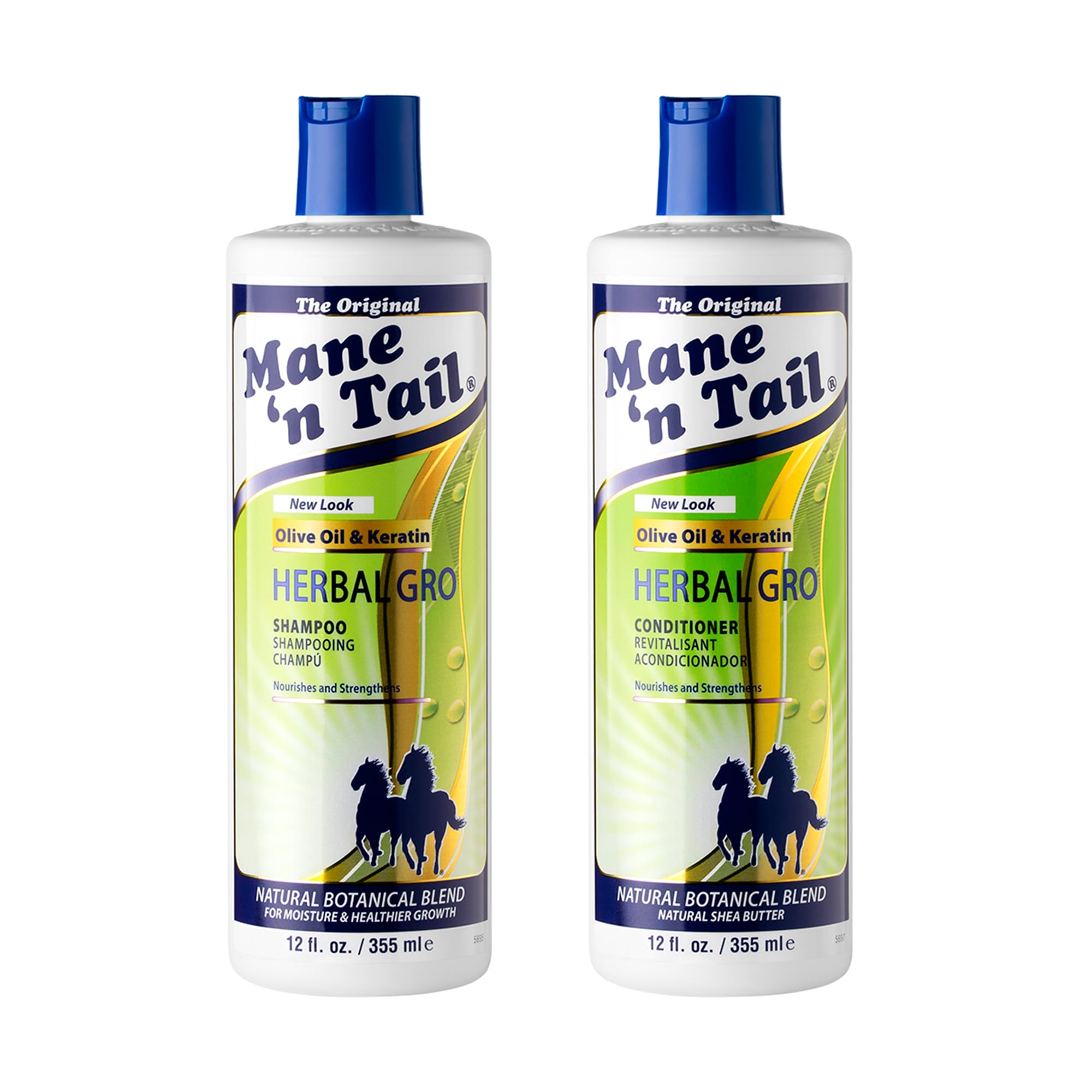 Mane 'n Tail Herbal Gro Shampoo & Conditioner Set | Olive Oil & Keratin