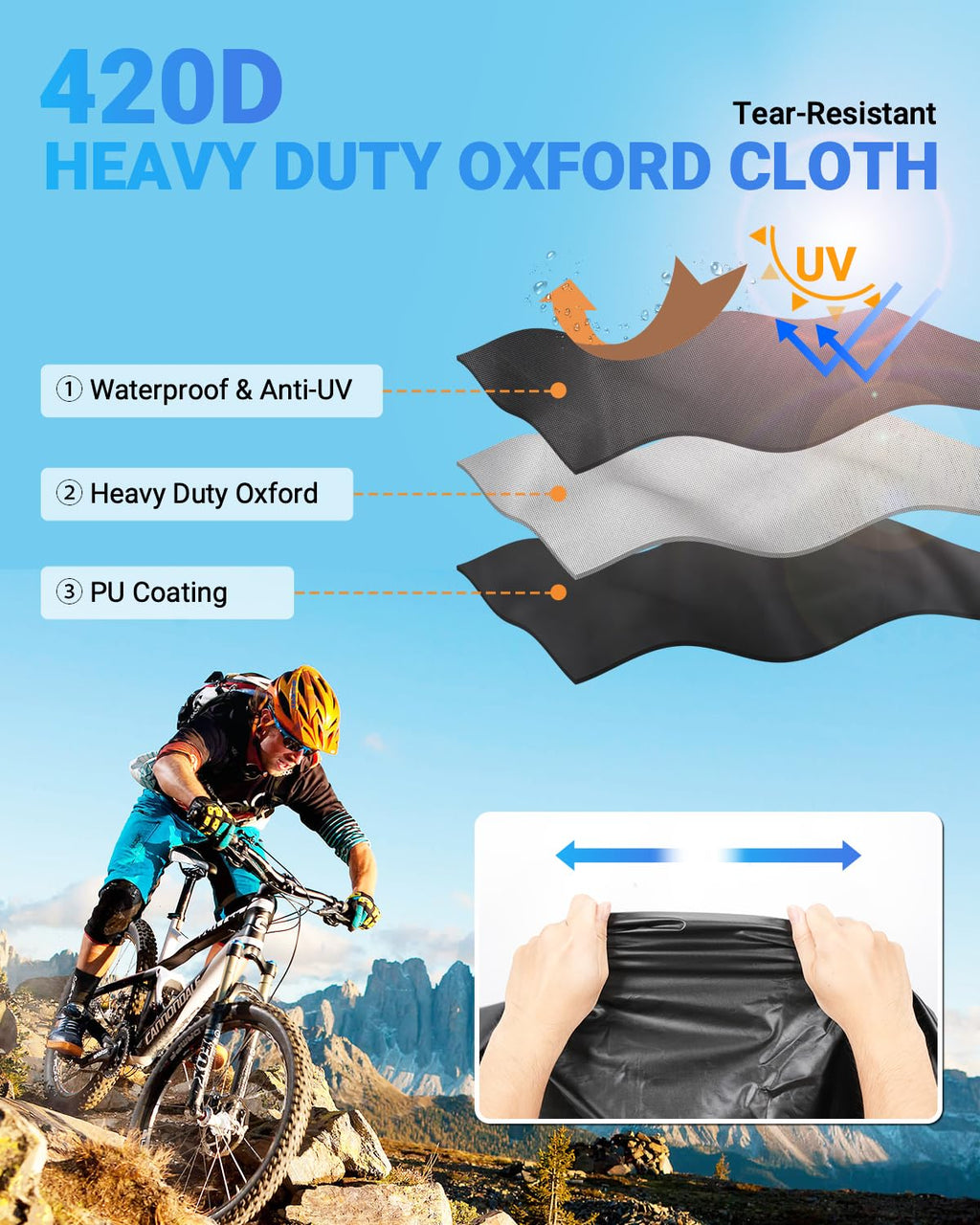 SUPAREE 3-Bike Waterproof Cover | 420D Heavy Duty Oxford for RV Transport