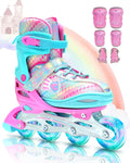 Sportneer Adjustable Inline Skates for Children | 8 LED Wheels & Gear Set