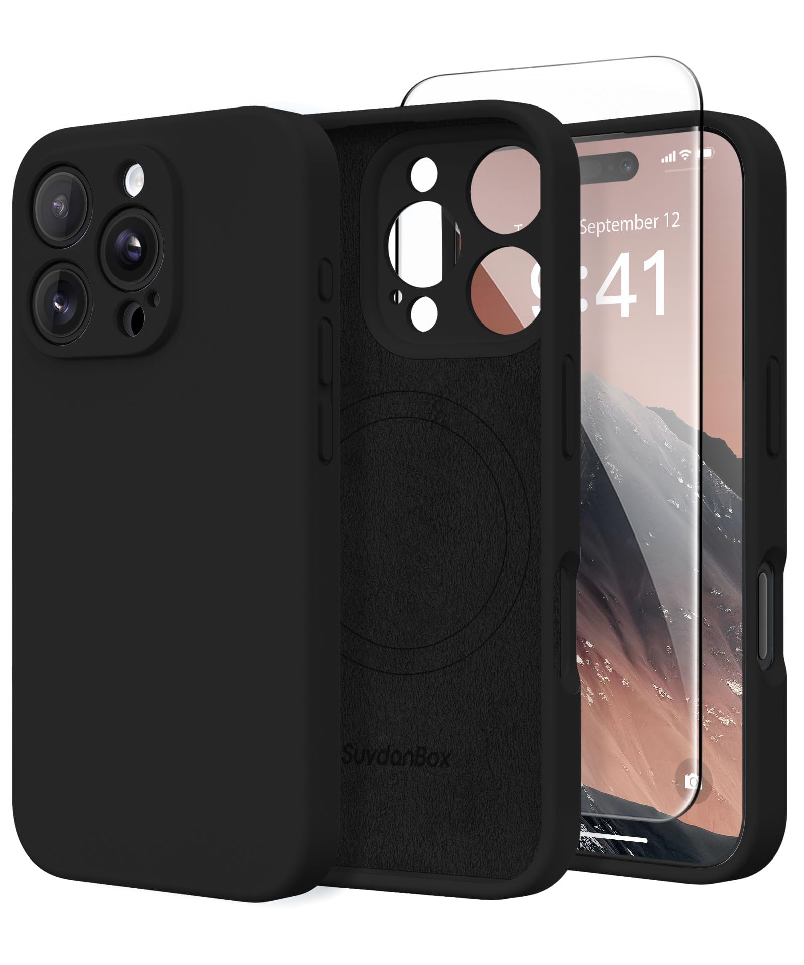 SuydanBox iPhone 16 Pro MagSafe Case - Shockproof Silicone with Screen Protector