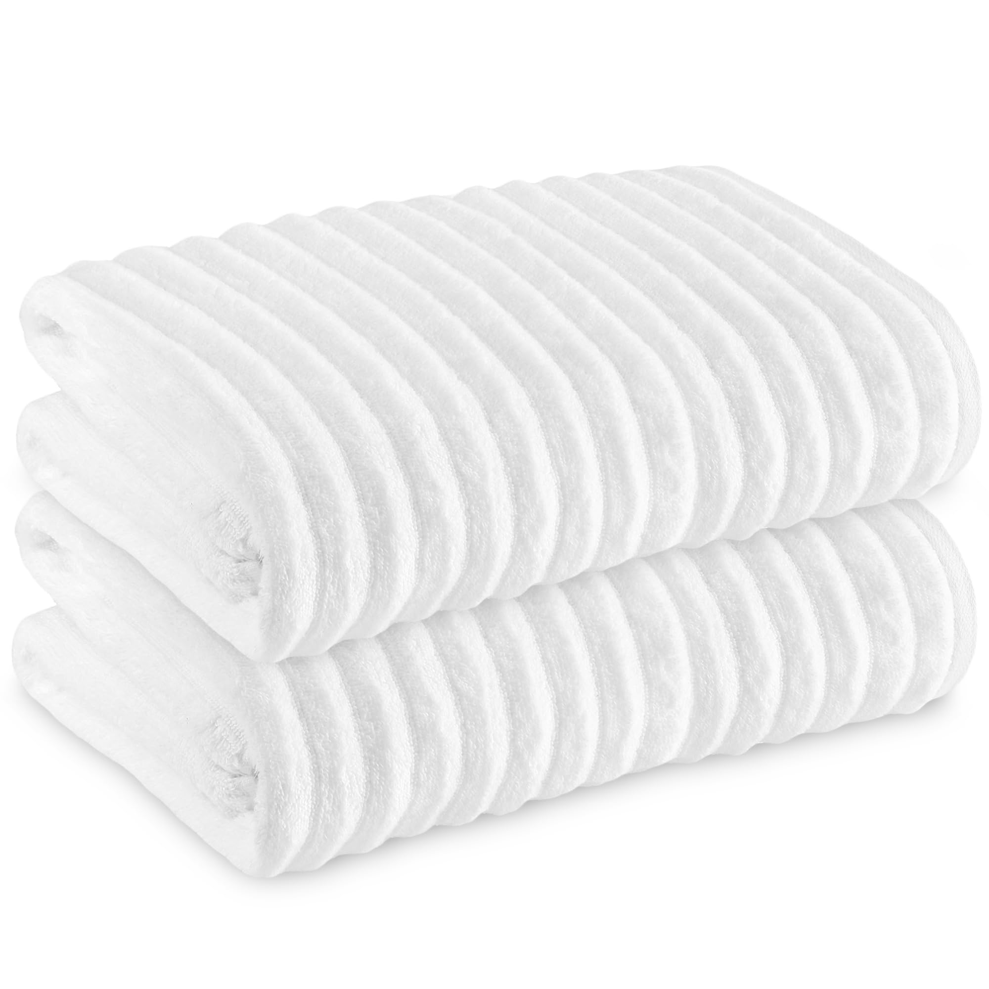 Towelogy Bamboo Extra Large Bath Sheets – 2 Pack White (90x140cm)